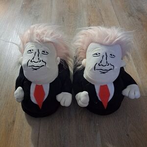 Trump Plush Dolls Slippers Black Suit White Shirts Red Ties
